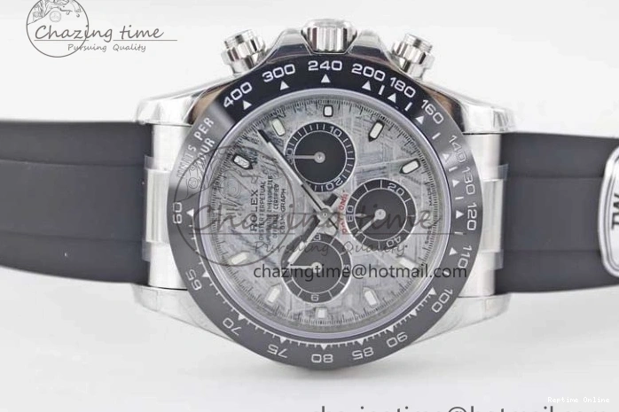 0509 WeatherProof Daytona 116519 SS TWF 1:1 Best Edition 904L Steel Gray Meteorite Black Dial on Oysterflex Strap A 2410